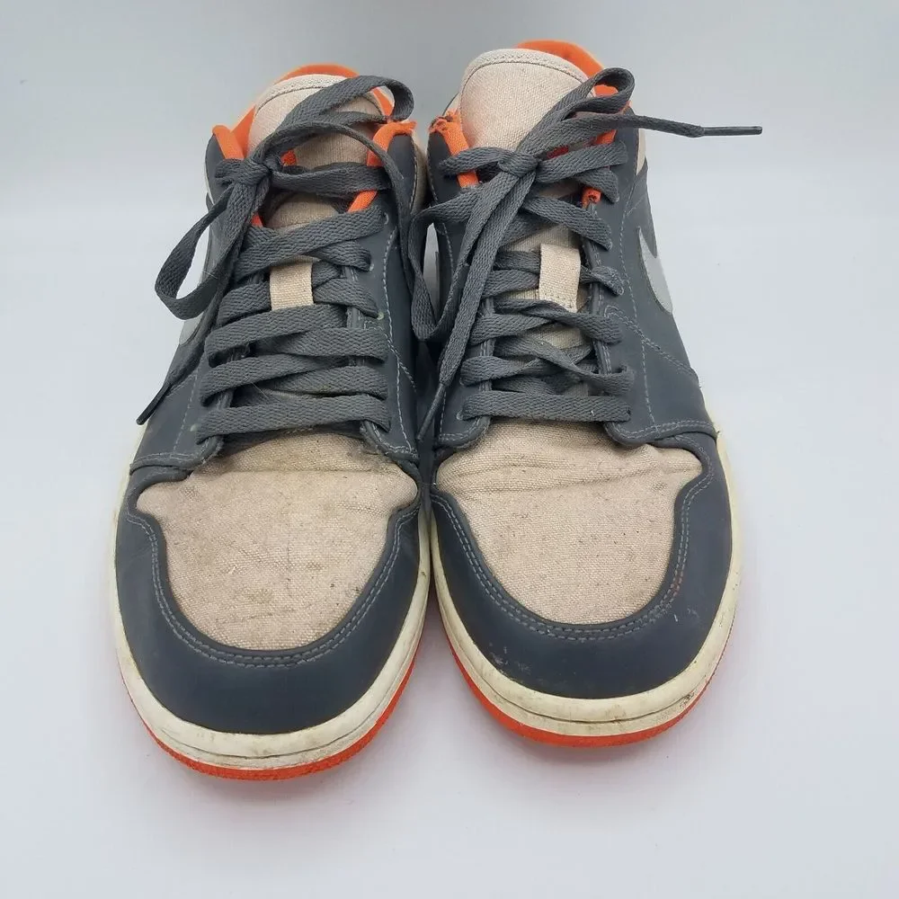 Nike Air Jordan 1 Low Orange Gray Men's Size 9 553558-019 Needs Repair/Restoring